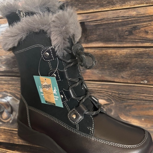 NWT Women's Dulcie Leather Suede Scotchgard Treated Mid-Calf Boot Black Size 6.5 - Picture 3 of 10